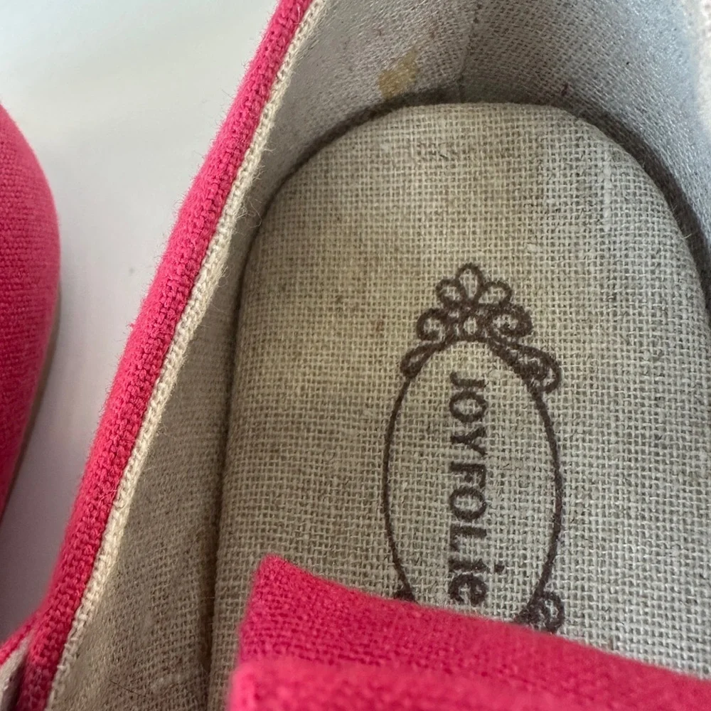 NWOT Joyfolie Emma Spring Cotton Fushia Dark Pink Flats Dress Shoes‎ Girls 13